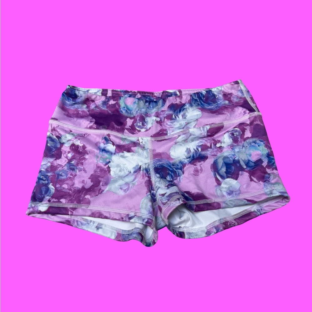 Fleo Blue & Purple Floral Athletic Shorts Like New Size S